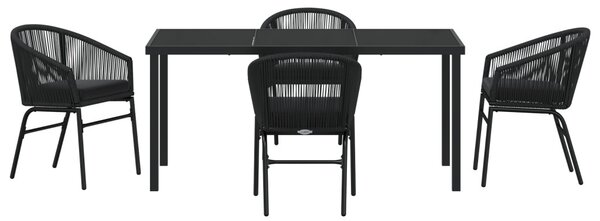 Kert étkező szett 5 pcs Fekete Porszórt acél
