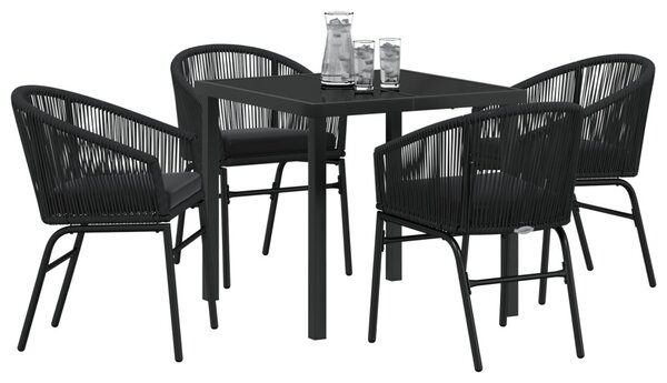 Kert étkező szett 5 pcs Fekete Porszórt acél