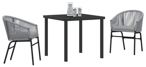 Kert étkező szett 3 pcs Antracit Porszórt acél