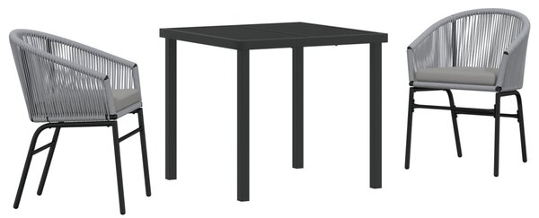 Kert étkező szett 3 pcs Antracit Porszórt acél