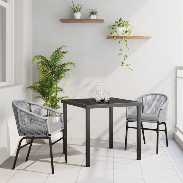 Kert étkező szett 3 pcs Antracit Porszórt acél