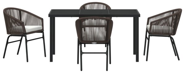 Kert étkező szett 5 pcs Barna Porszórt acél