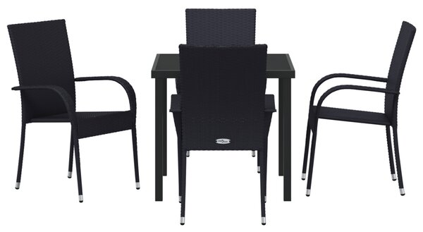 Kert étkező szett 5 pcs Fekete Porszórt acél