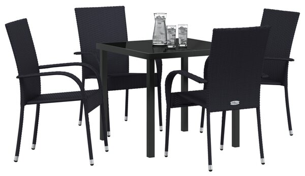 Kert étkező szett 5 pcs Fekete Porszórt acél