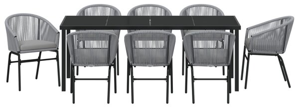 Kert étkező szett 9 pcs Antracit Porszórt acél