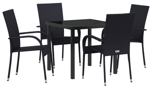 Kert étkező szett 5 pcs Fekete Porszórt acél