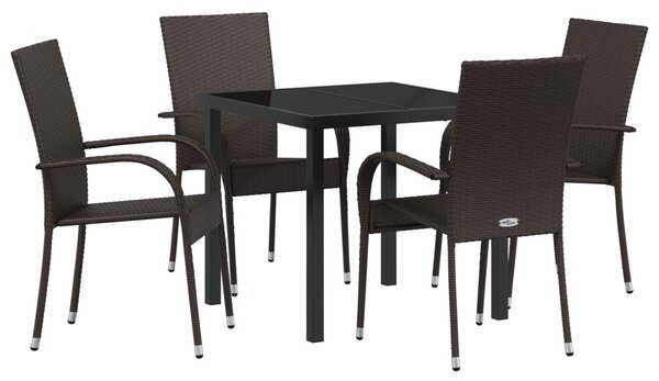 Kert étkező szett 5 pcs Barna Porszórt acél
