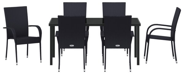 Kert étkező szett 7 pcs Fekete Porszórt acél