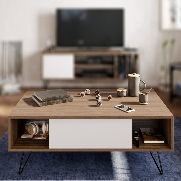 Hanah Home Dohányzóasztal Walnut White Mistico - dió, fehér