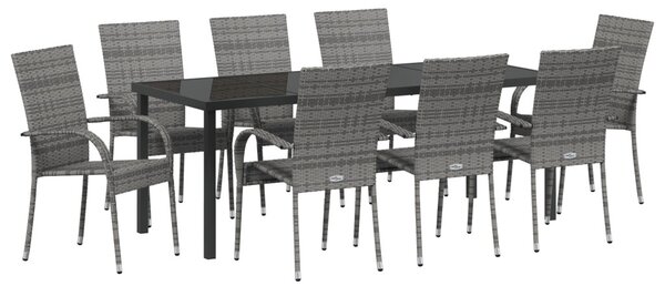 Kert étkező szett 5 pcs Szürke Porszórt acél