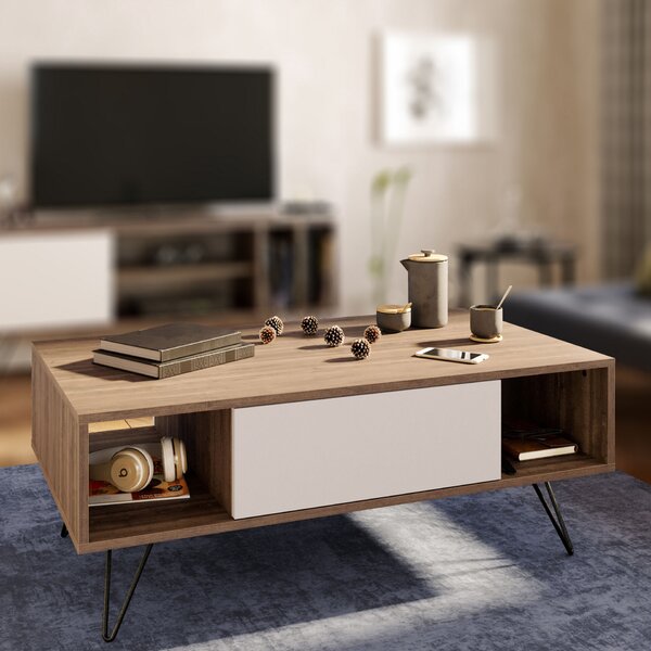 Hanah Home Dohányzóasztal Walnut White Mistico - dió, fehér