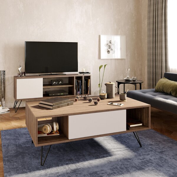 Hanah Home Dohányzóasztal Walnut White Mistico - dió, fehér