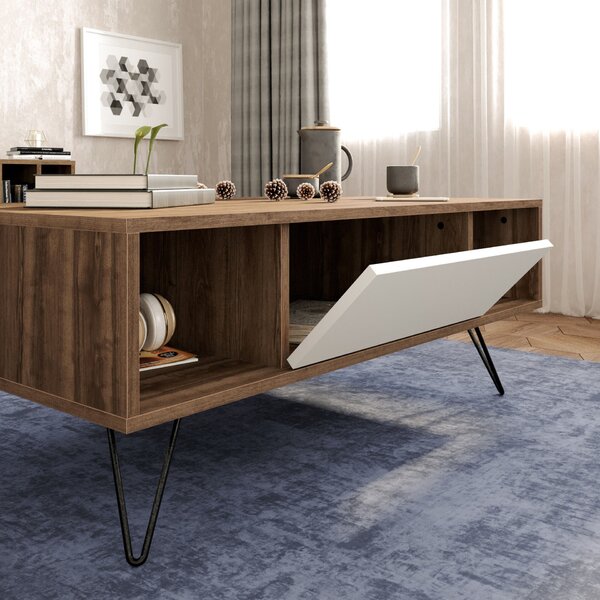 Hanah Home Dohányzóasztal Walnut White Mistico - dió, fehér