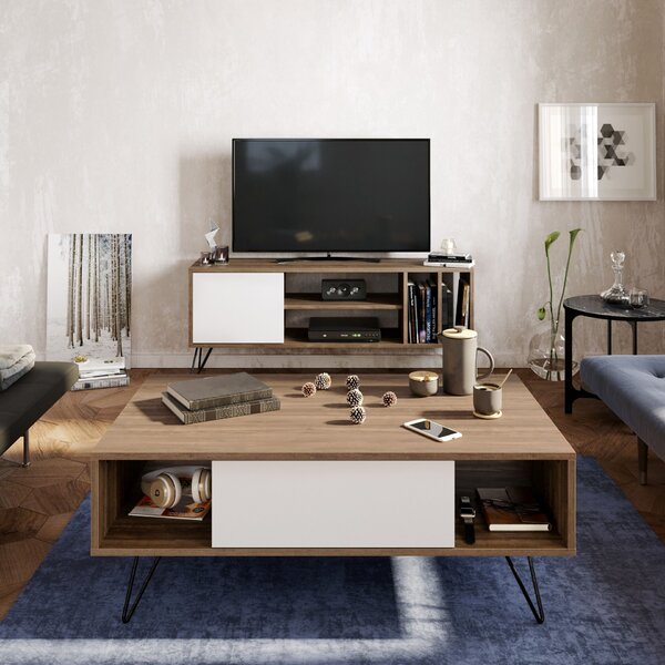 Hanah Home Dohányzóasztal Walnut White Mistico - dió, fehér