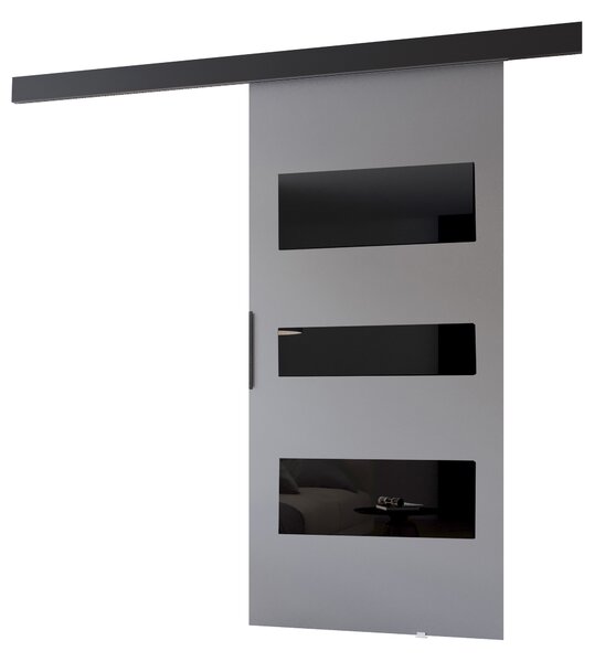 Tolóajtó falra szerelhető BARRET 13 - 86 cm, szürke / fekete