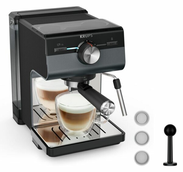 Krups xp381b10 authentic karos kávéfőző, szürke/fekete XP381B10