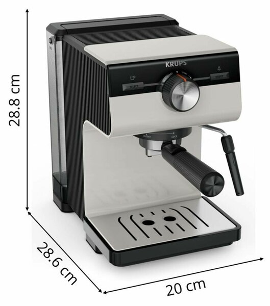 Krups xp381b10 authentic karos kávéfőző, szürke/fekete XP381B10