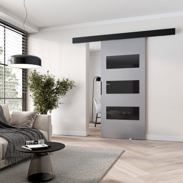 Beltéri faliajtó BARRET 15 - 86 cm, szürke / fekete