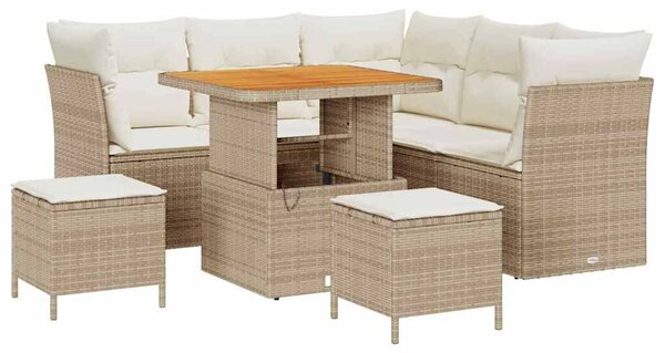 VidaXL Kerti Kanapé Szett 8 db 5-Ülőhelyek száma Beige és krém