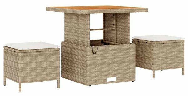 Kerti Kanapé Szett párnával 8 pcs Beige és krém 80 x 80 x 71 cm
