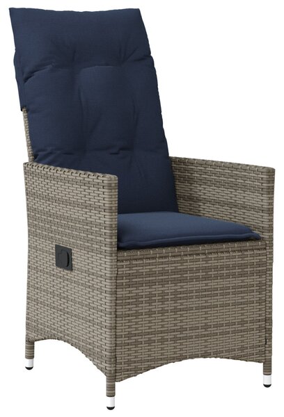 Asztal és szék szett párnával 7 pcs Szürke PE Rattan