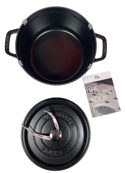 STAUB Öntöttvas főzőedény, zománcozott, 24 cm/3,7 liter, Cocotte Ronde kerek, fekete (50)