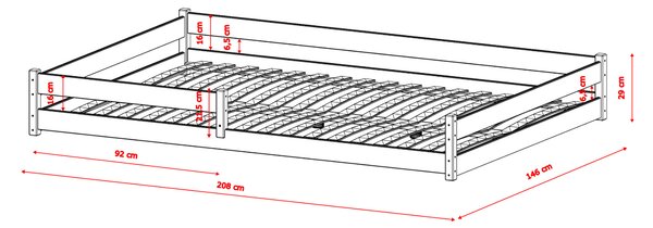 Gyerekágy padlóra helyezhető 140x200 LILINA - fehér