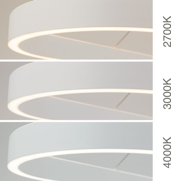 CARRARA LED függőlámpa, matt fehér, 35x120 cm, ovális forma