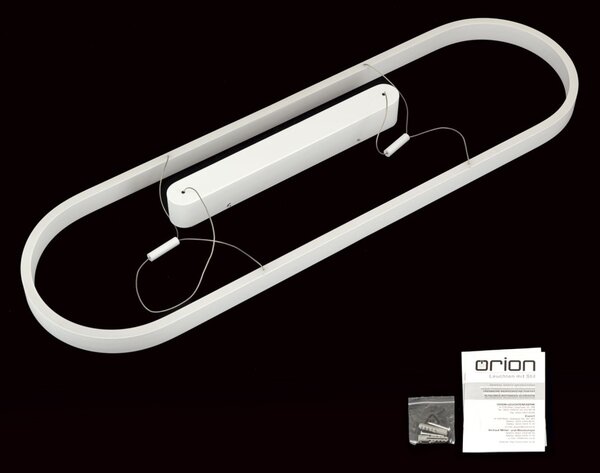 CARRARA LED függőlámpa, matt fehér, 35x120 cm, ovális forma