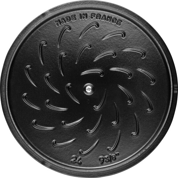 STAUB Cocotte Ronde Öntöttvas főzőedény, zománcozott, 24 cm/3,6 l, "snowflake" tört fehér (fehér szarvasgomba)(45)