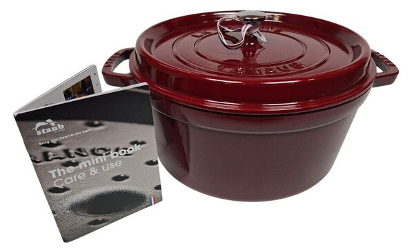 STAUB Öntöttvas főzőedény, zománcozott, 28 cm/6,7 liter, Cocotte Ronde kerek, bordó (113)