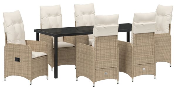 Kert étkező szett 7 pcs Bézs polirattan