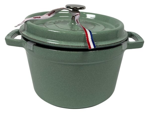 STAUB Öntöttvas főzőedény, zománcozott, 20 cm/2,75 liter, Cocotte Ronde kerek Zöld(35)