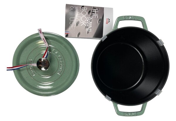 STAUB Öntöttvas főzőedény, zománcozott, 20 cm/2,75 liter, Cocotte Ronde kerek Zöld(35)