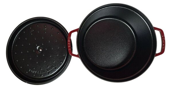STAUB Öntöttvas főzőedény, zománcozott, 28 cm/6,7 liter, Cocotte Ronde kerek, bordó (113)