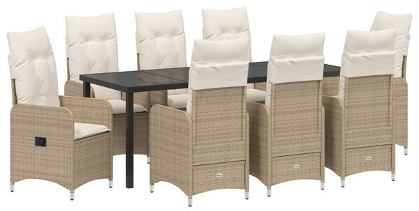 Kert étkező szett 9 pcs Bézs polirattan