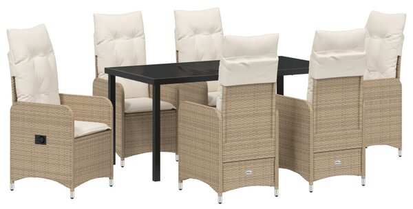 Kert étkező szett 7 pcs Bézs polirattan