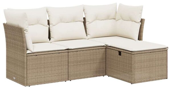 VidaXL Polyrattan Kerti Ülőgarnitúra - 4 részes - Bézs