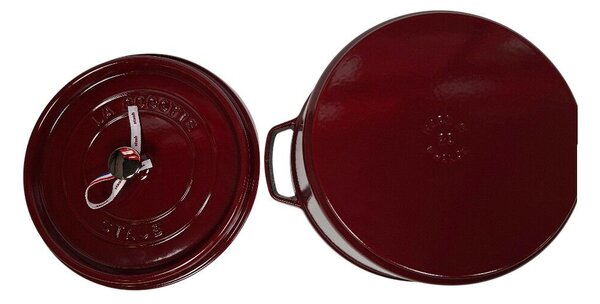 STAUB Öntöttvas főzőedény, zománcozott, 28 cm/6,7 liter, Cocotte Ronde kerek, bordó (113)