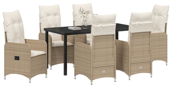 Kert étkező szett 7 pcs Bézs polirattan