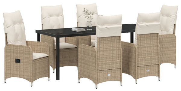 Kert étkező szett 7 pcs Bézs polirattan