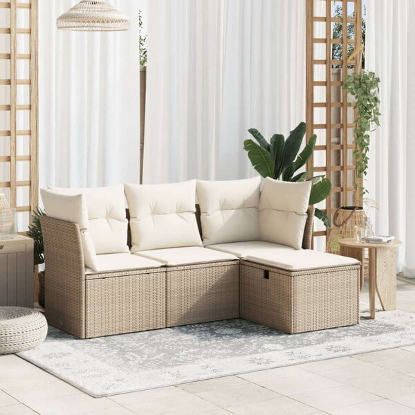 VidaXL Polyrattan Kerti Ülőgarnitúra - 4 részes - Bézs