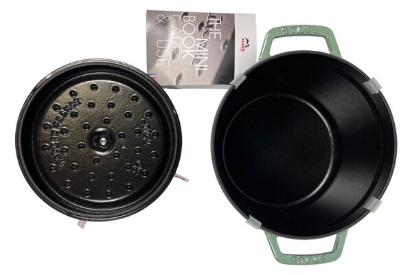 STAUB Öntöttvas főzőedény, zománcozott, 20 cm/2,75 liter, Cocotte Ronde kerek Zöld(35)