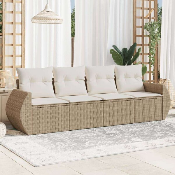 VidaXL Polyrattan Kerti Ülőgarnitúra - 4 részes - Bézs