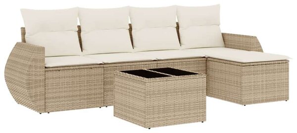 VidaXL Polyrattan Kerti Ülőgarnitúra - 6 részes - Bézs