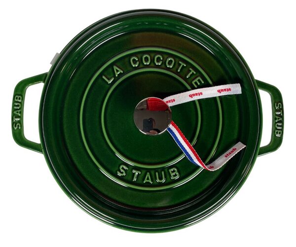 STAUB Öntöttvas főzőedény, zománcozott, 24 cm/3,7 liter, Cocotte Ronde kerek, Bazsalikom zöld (32)