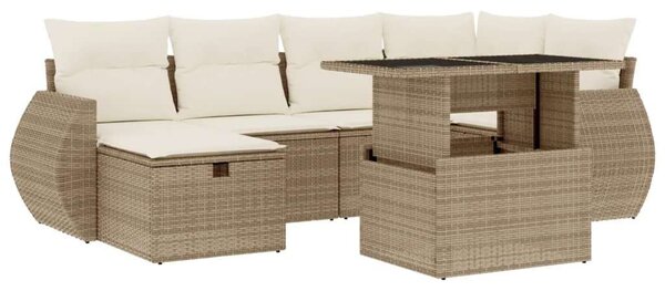 VidaXL Polyrattan Kerti Ülőgarnitúra - 7 részes - Bézs
