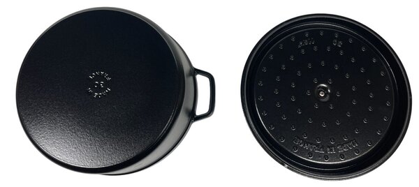 STAUB Cocotte Öntöttvas főzőedény, zománcozott, 30 cm/8,35 liter, Cocotte Ronde kerek, Matt Fekete (68)