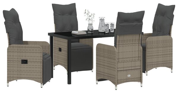 Kert étkező szett 5 pcs Szürke polirattan