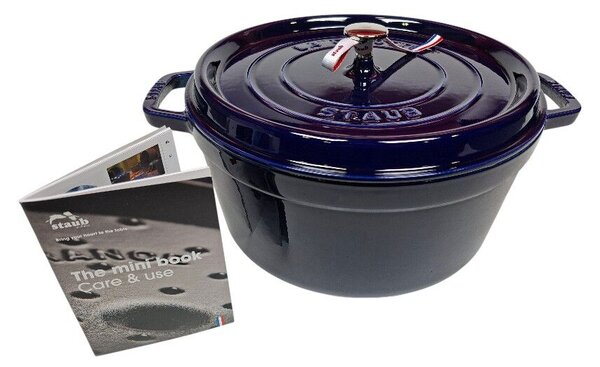 STAUB Öntöttvas főzőedény, zománcozott, 30 cm/ 8,34liter, Cocotte Ronde kerek, sötétkék (118)